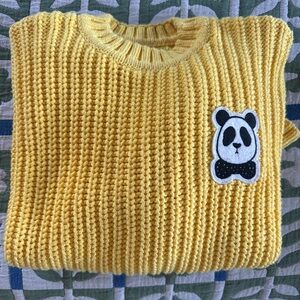 Mini Rodini yellow panda sweater cotton size 10